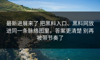 最新进展来了 把黑料入口、黑料网放进同一条脉络图里，答案更清楚 别再被带节奏了